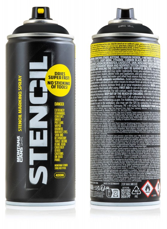 Barva ve spreji Montana Stencil 400ml Black