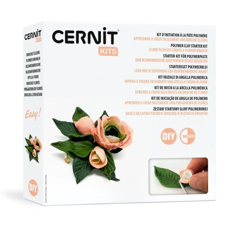 Startovací sada Cernit – Flower brooch