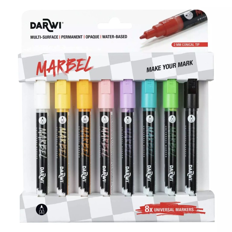 Sada akrylových markerů Marbel 8ks 2mm – Pastel