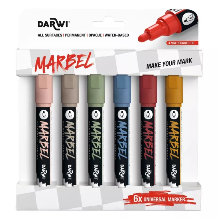 Sada akrylových markerů Marbel 6ks 4mm – Nature