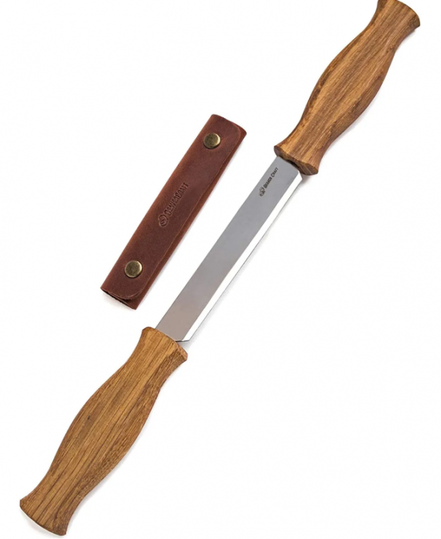 Řezbářský poříz 3 mm s dubovou rukojetí a koženým pouzdrem BeaverCraft