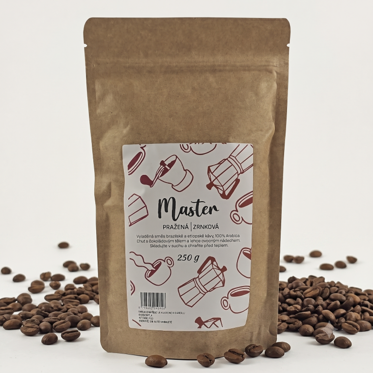 Pražená zrnková káva Master 250g