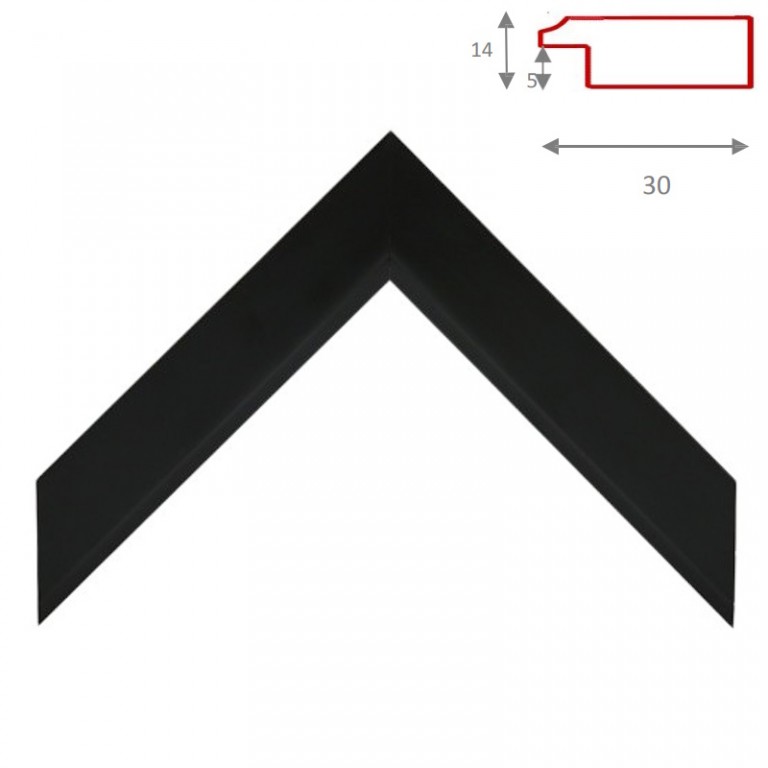 Obrazová lišta Fascia 39, černá