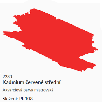 Akvarelová barva Umton 2,6ml – 2230 kadmium červené střední