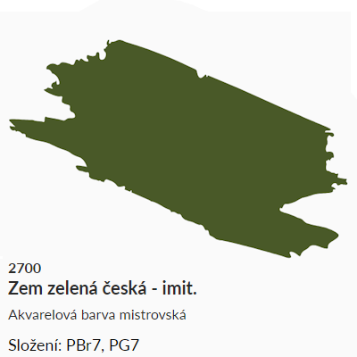 Akvarelová barva Umton 2,6ml – 2700 zem zelená česká imitace