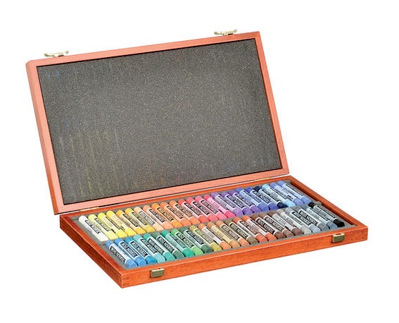 Luxusní sada pastelů Toison d'or 48ks v dřevěné kazetě