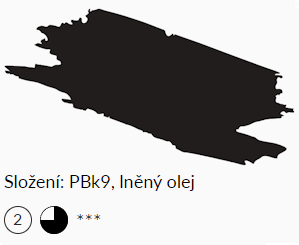 Olejová barva Umton 20ml – 0052 Čerň kostní